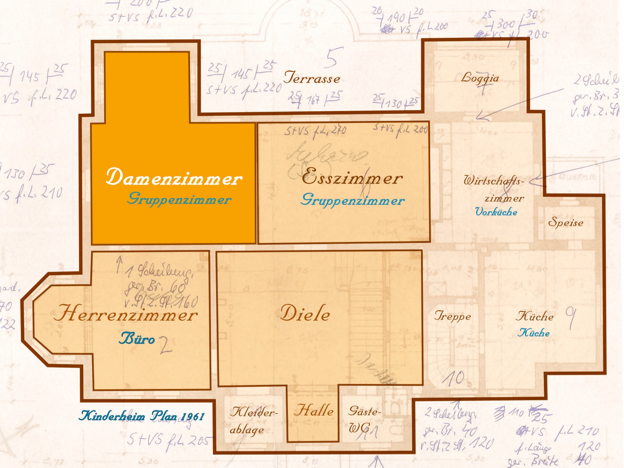 Bauplan Damenzimmer