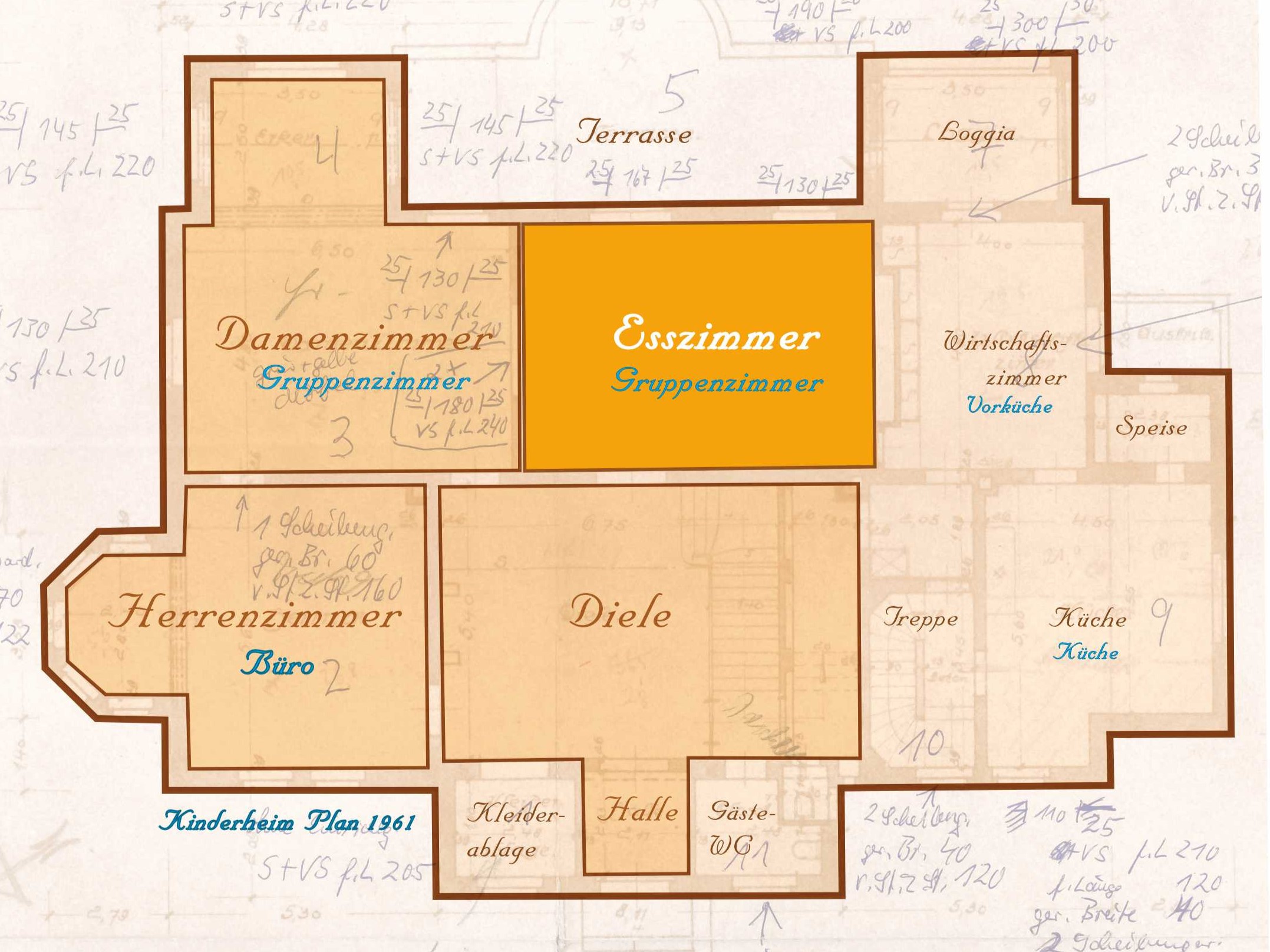 Bauplan Esszimmer